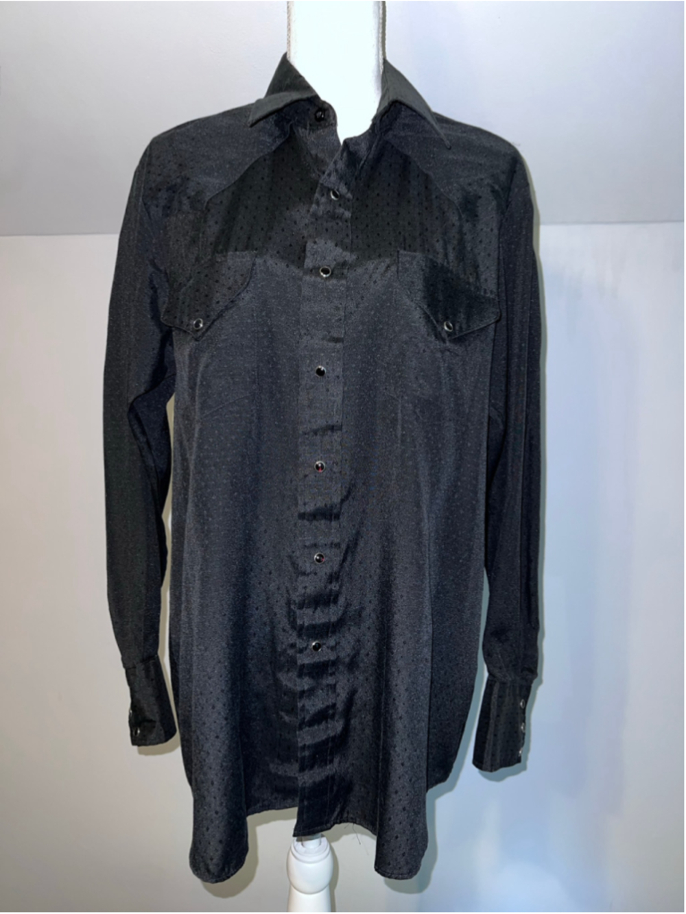 Men's Miller Western Wear Black Button Down Shirt, Neck 16.5